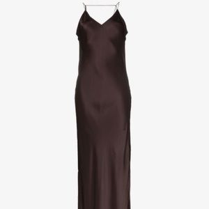 Helmut Lang brown satin dress